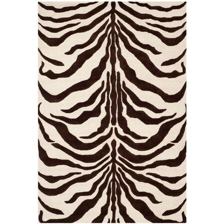 Safavieh 4 x 6 ft. Cambridge Hand Tufted Small Rectangle Area RugIvory & Brown CAM709V-4